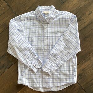 Boys blue and white plaid shirt